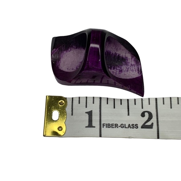 Gorgeous Deep Purple Ring Unique Shape Measurements in Photos Size 6.5 - Picture 4 of 5